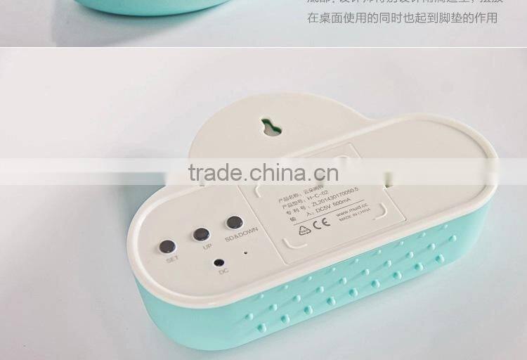 Ultra Mute voice control Snooze Bedside clock clouds shape alarm clock led digital calendar display wall clock