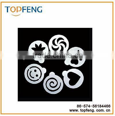 coffee latte art mold 6PCS, plastic coffee mold,coffee decorating tool,coffee art stencils for latte
