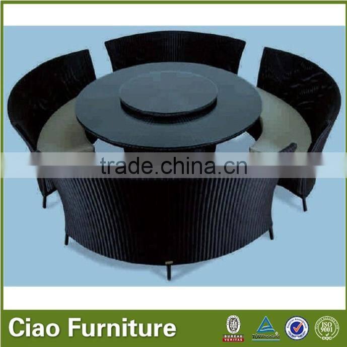 Rattan restaurant ding dong feng round rotating dining table