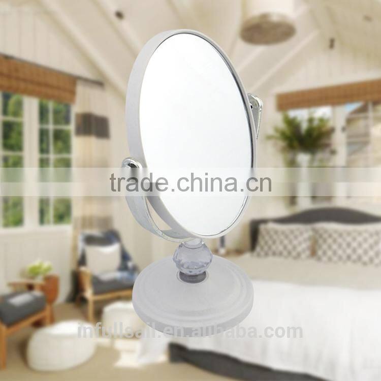Plastic double round -shaped magnifying cosmetic/ table mirror