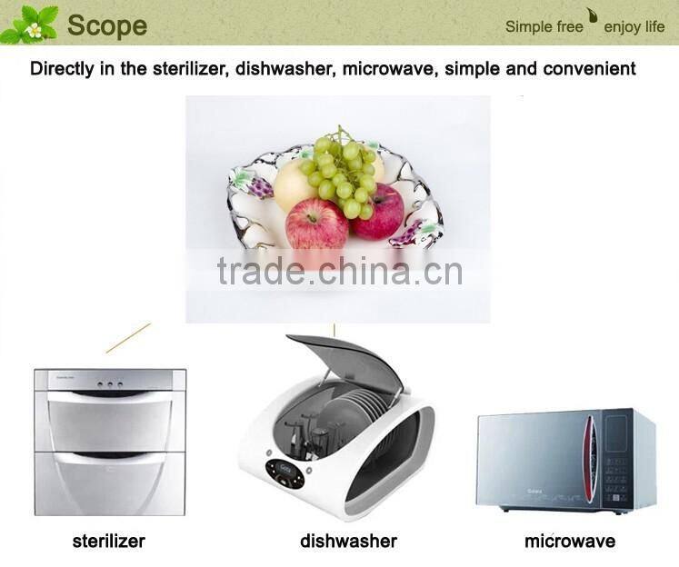 Stock golden vase ceramic dinner plate with grape design ceramic plates dishes