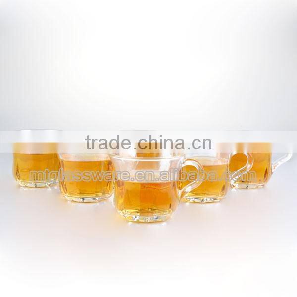 machine made ice coffee glass cup with handle