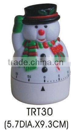Snowman shape plastic kitchen timer/mechanical timer