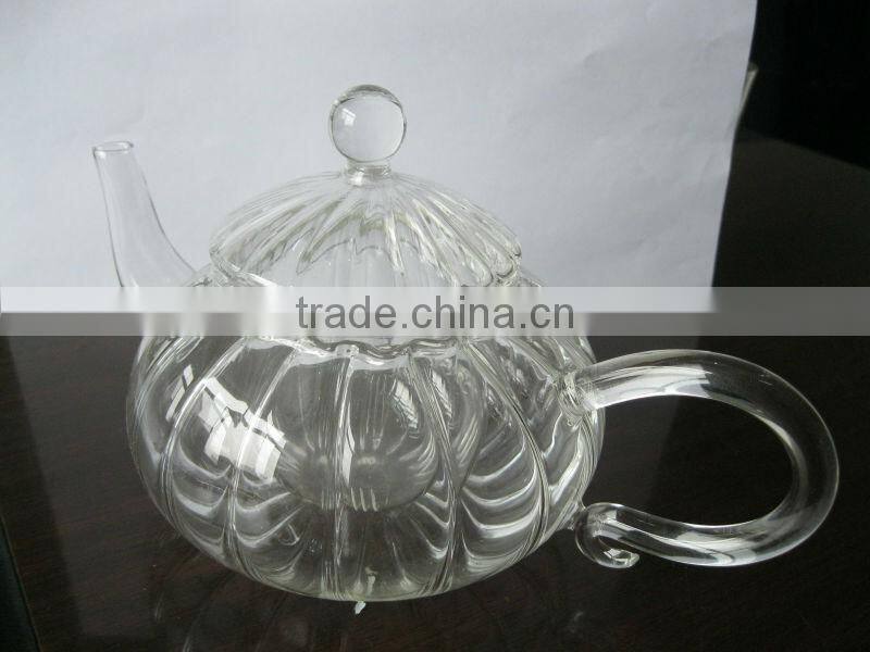 2013 new design borosilicate glass tea pot