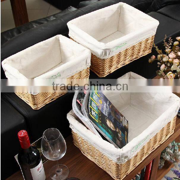 hot sale white wicker home storage basket willow garden product
