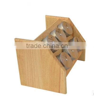 bamboo spice rack with spice jar