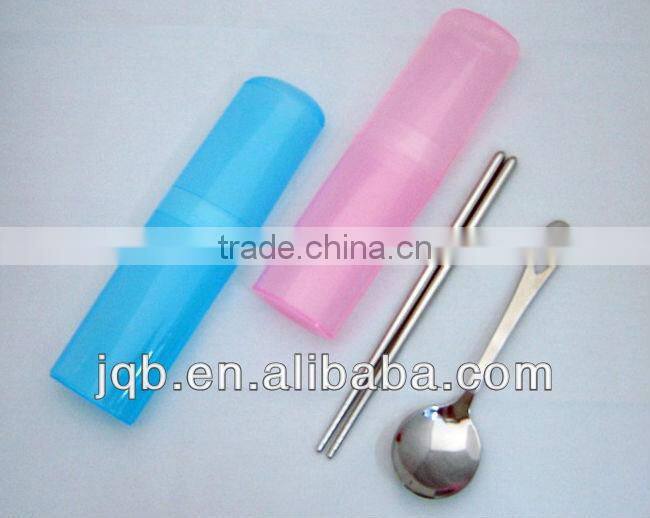 Portable takeaway travel cutlery set with plastick box packing