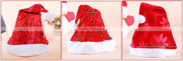 Polyester Xmas stocking holder wool felt Christmas sock with merry Christmas bell embroidered adorned Santa Claus head snowflake