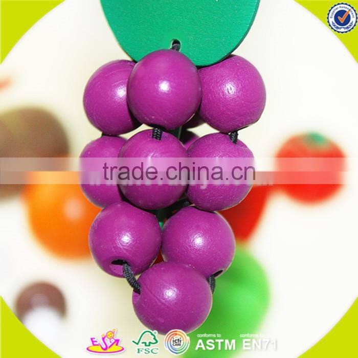 wholesale baby wooden fruit cutting toy, DIY kids wooden fruit cutting toy, role play children wooden fruit cutting toy W10B114