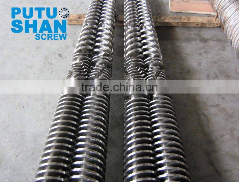 Conical twin screw and barrel for extruder machine