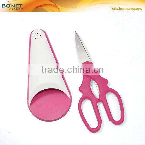 S52018N FDA certificated 8" magnetic cover kitchen scissor with bottle opener