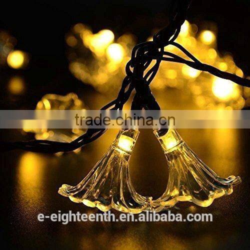 2016 new hot sale morning Glory Shape 20LED Solar Power Outdoor Garden String Lights for Party christmas