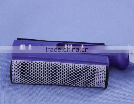 8'' head flexible plastic squeegee with sponge and rubber wiper