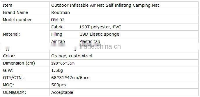 Outdoor Self Inflating Mat Camping Air Matress