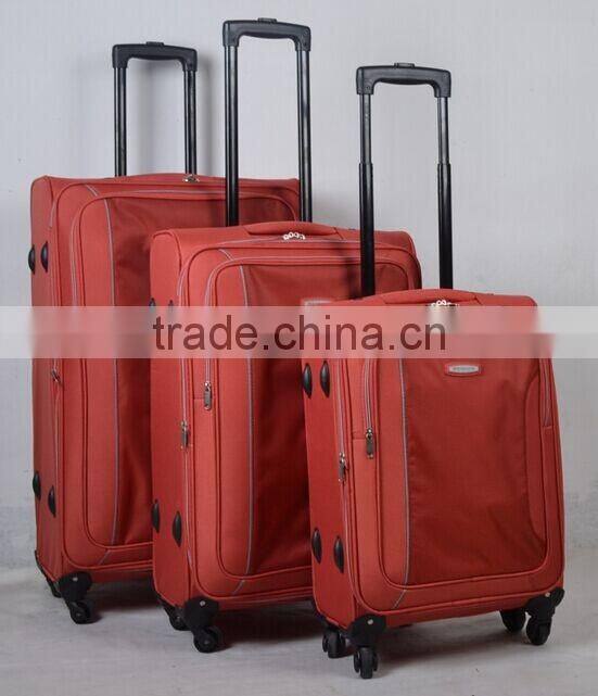 wholesale orange color 3 pcs luggage set