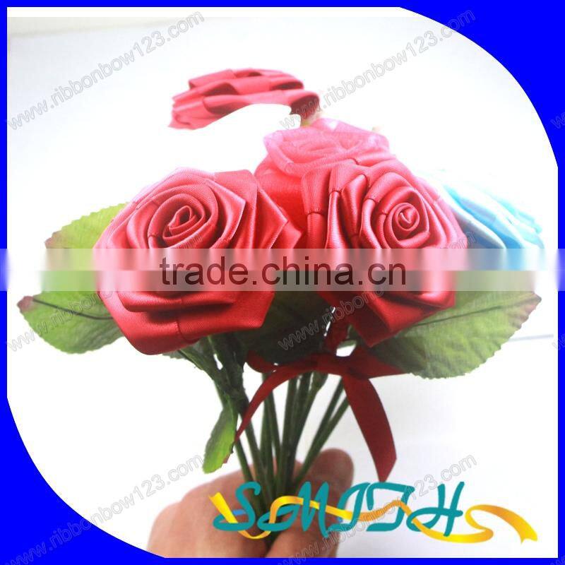 High quality artificial red ribbon flower bouquet