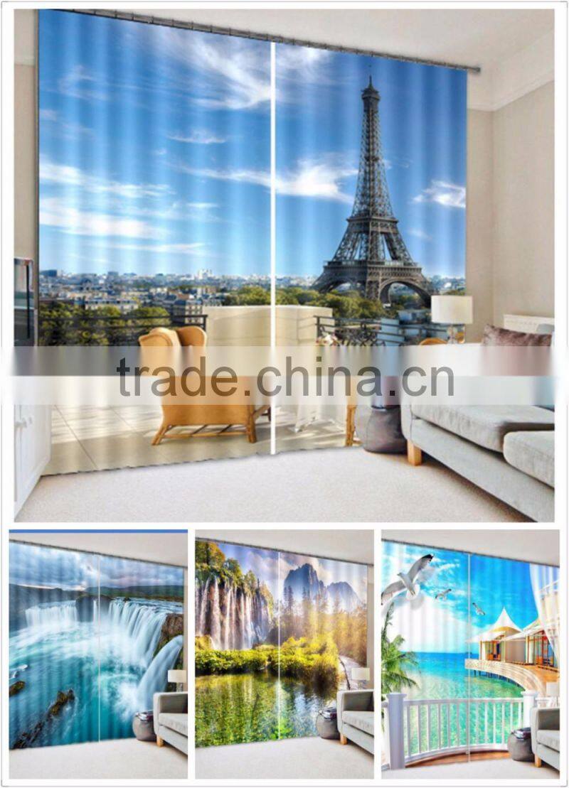 3D fabric customized photo printed curtian simple design blackout bedroom living room curtains