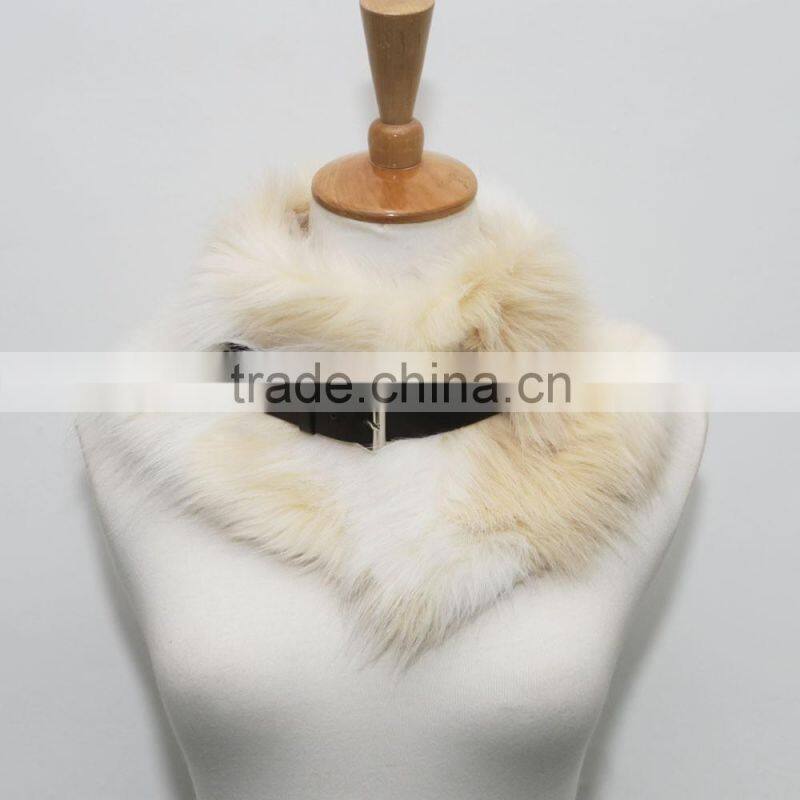 2016 new design European style with adjust leather buttons faux fur scarf woman collar
