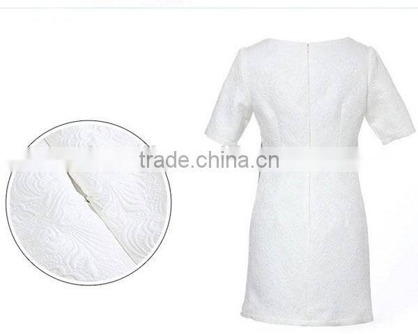 HD-D121 elegant women embossed fashion OL dress/casual ladies dress