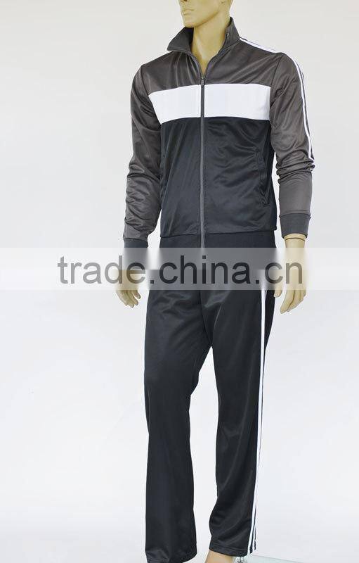 Factory OEM High quality sports sets polyester tricot set with rib on collar