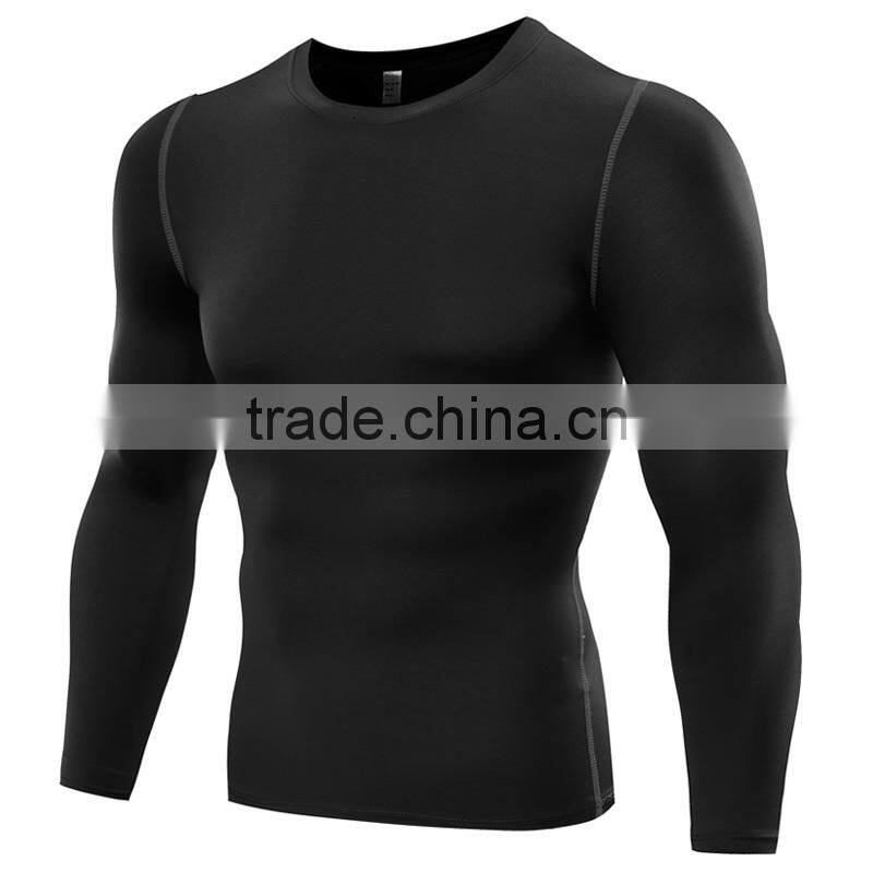 Quick dry long sleeve fitness training sport wear men t shirt