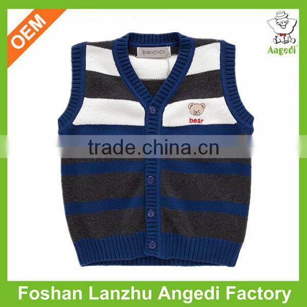 2016 custom baby boy's baby cardigan vest knitted jumper with placket