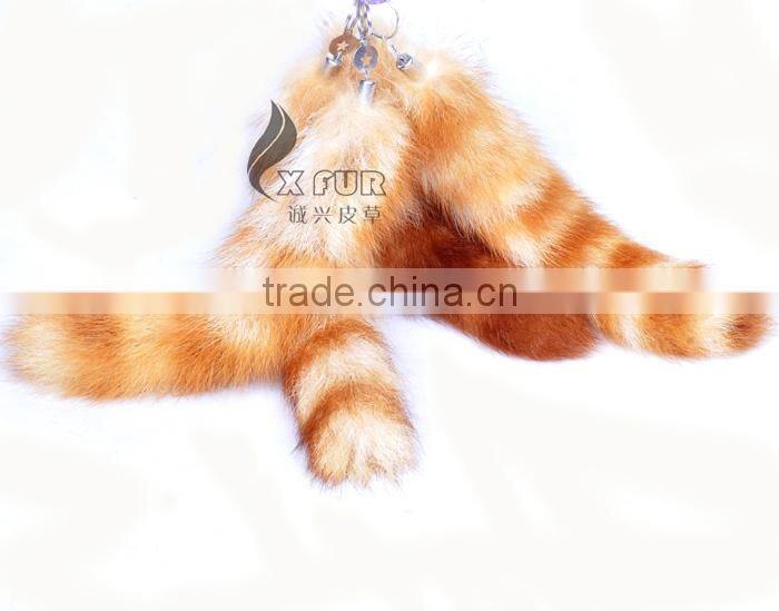 CX-R-04 Europe Fashion Raccoon Tail Fur Keychain