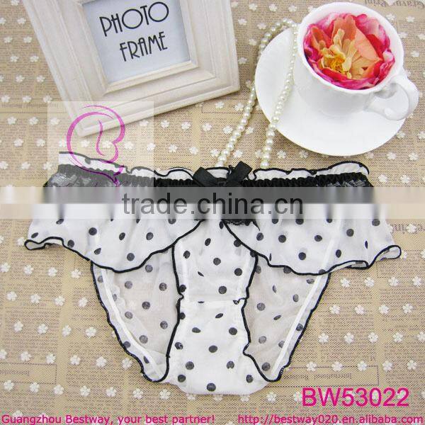 Cute pink transparent polka dot panties