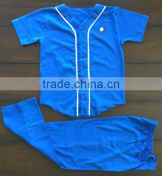 2017 Custom Kids Plain Pajamas Sleepwear With Embroidered