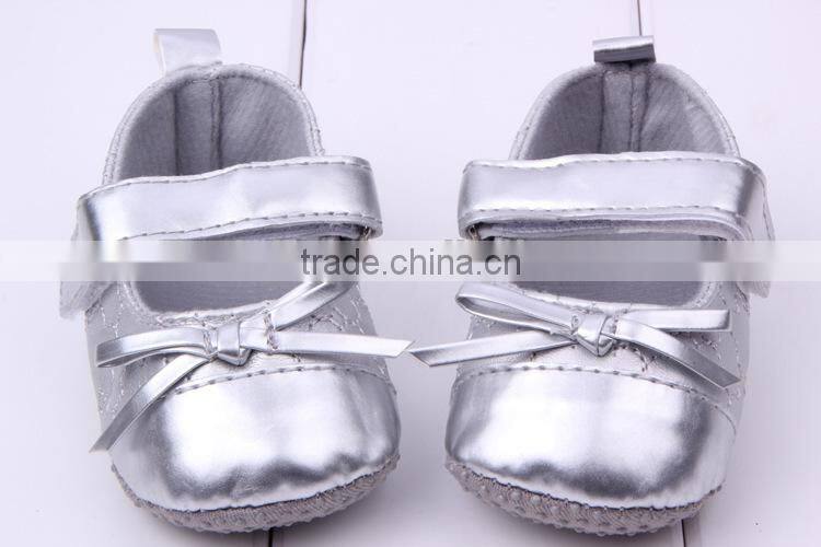 baby sliver PU leather shoes 2014 New Arrival baby shoe kids shoes wholesale