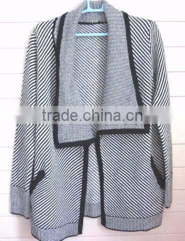 Open Front Shawl Neck Knitted Wool Men Cardigan Sweater