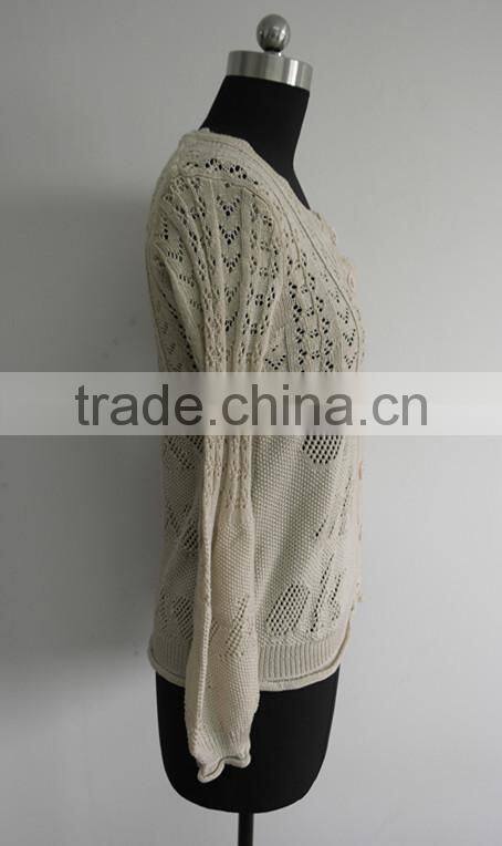 Ladies Fashion acrylic/cotton sweater cardigan sweater 2014
