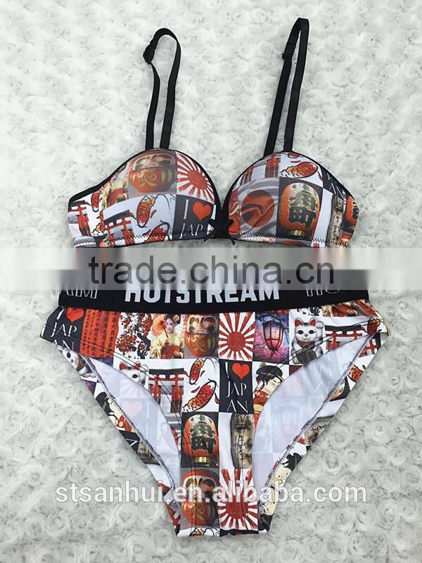 Fashion special printed junior underwear top young girl bra