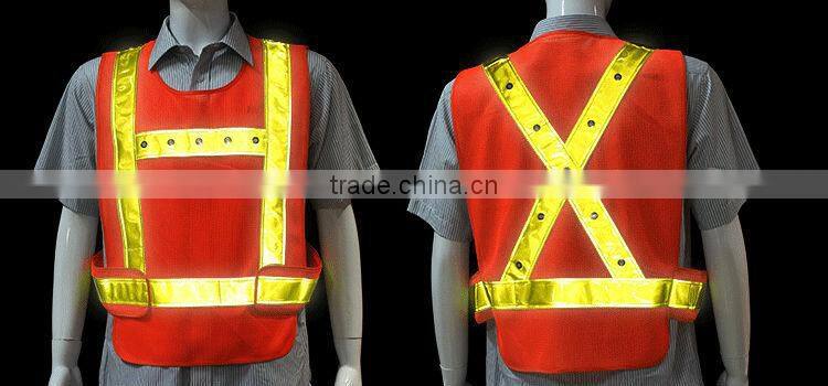 High visibility reflective led warning police uniform