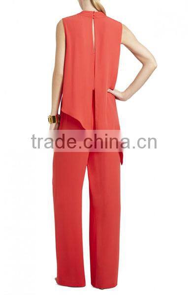 One Piece Sleeveless Long Pants Design For Women's Jumpsuit