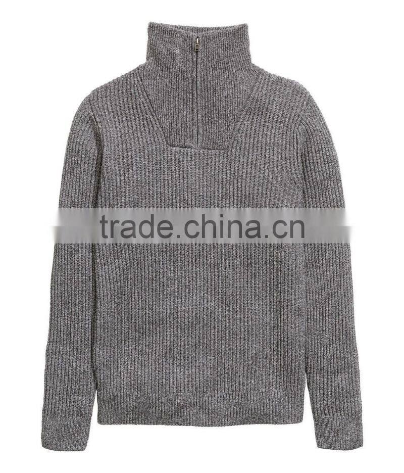 55% acrylic, 45% cotton polo sweater pullover men half zip sweater