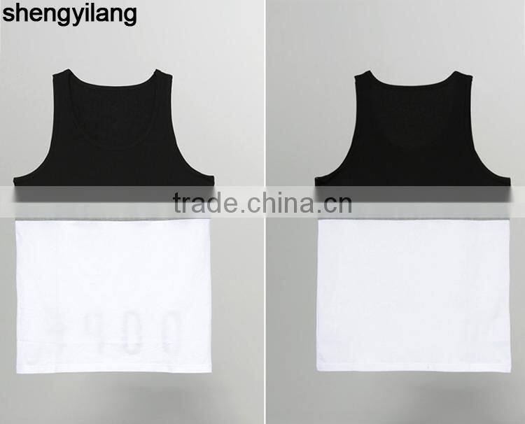High quality cotton tank top Stitching fashionvest, wholesale custom tank top in guangzhou