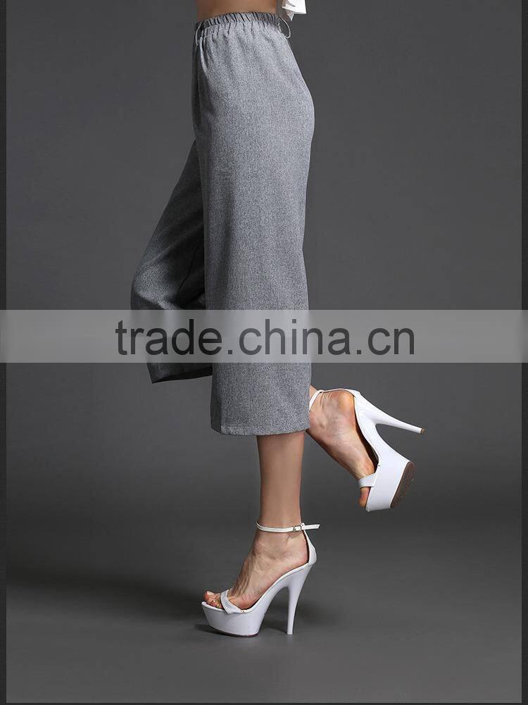 Casual fashion linen straight loose pants for woman