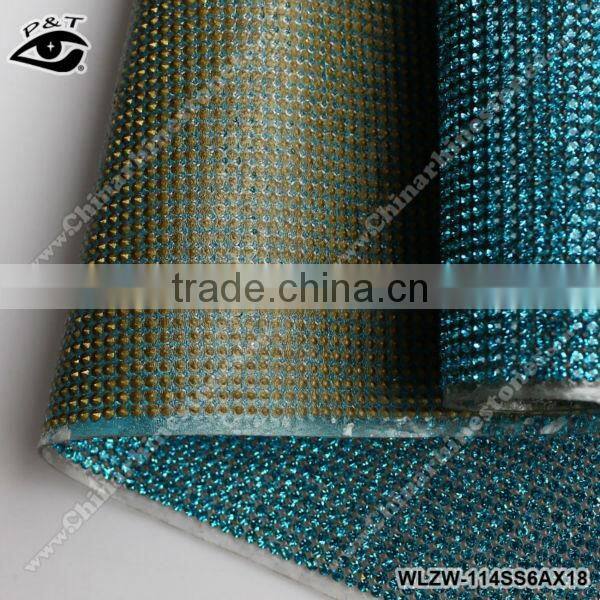 Hot fix rhinestone mesh 2mm ss06 aquamarine for shoes garment