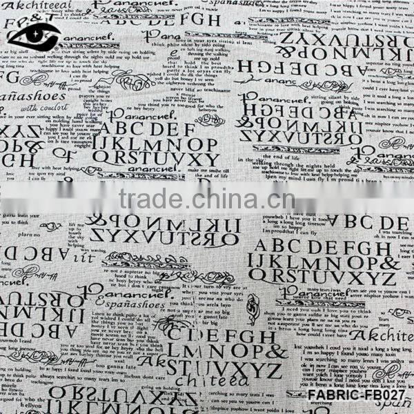 1.50m English Letter Newspaper Printing Canvas Fabric Linen/Cotton Fabric Zakka Patchwork Fabric for Curtain