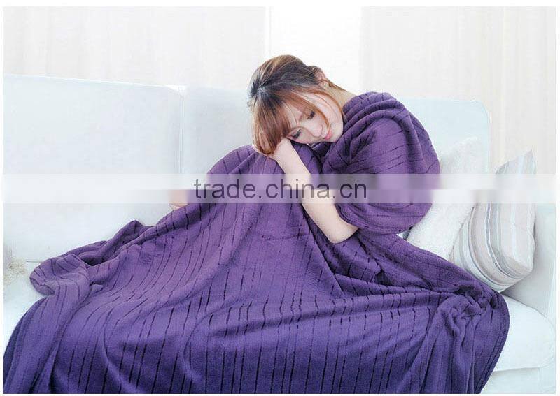 2015 Hot Sale 100% Polyester Wholesale Hometextile Bedding Set Twin King Full Queen Size Warm Glossy Line Coral Fleece Blanket