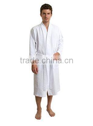 Men's Waffle Easy Washing White Black Blue Green Red Color Bathrobes