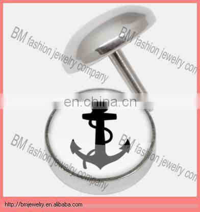 Pentagram black acrylic crazy UV ear fake plugs wholesale cheaper cheater body piercing jewelry