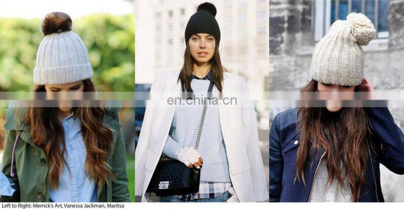 Women's acrylic cable knitted cuff beanie