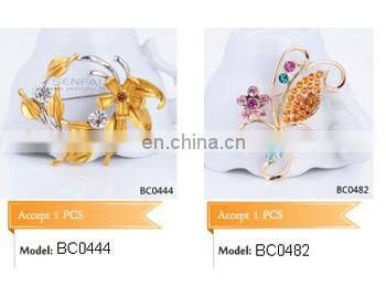 Alibaba China Cheap 18K Gold Abalone Shell Rhinestone Butterfly Brooch in Bulk