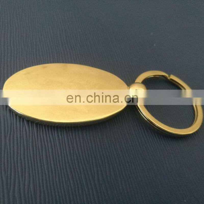 Metal oval key chain with logo in epxoy