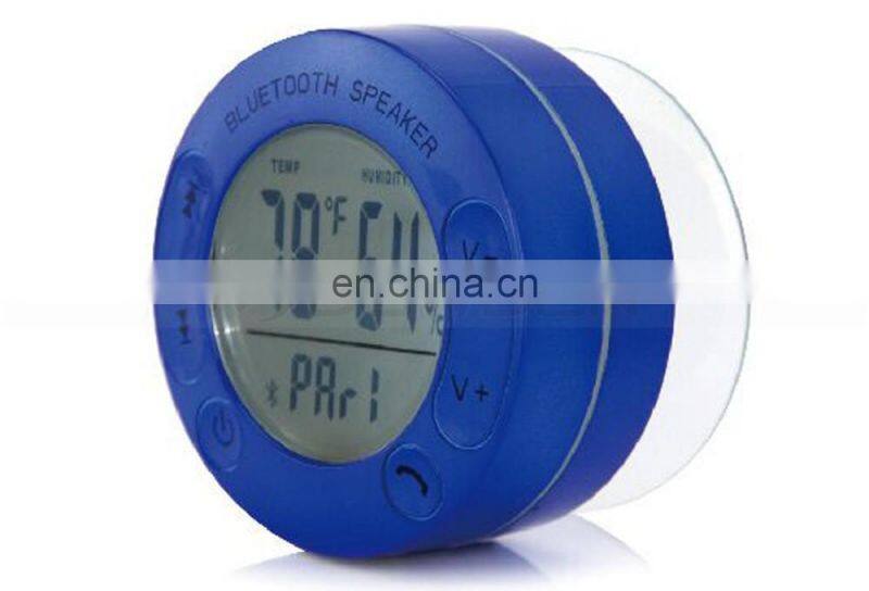 Portable Wireless Bluetooth V3.0 + EDR Shower Speaker with diaplay Temperature and Humidity