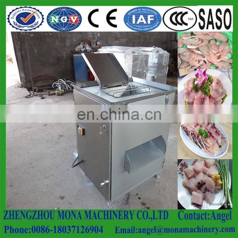 fish filleting making machine cutting fish into 3 sections