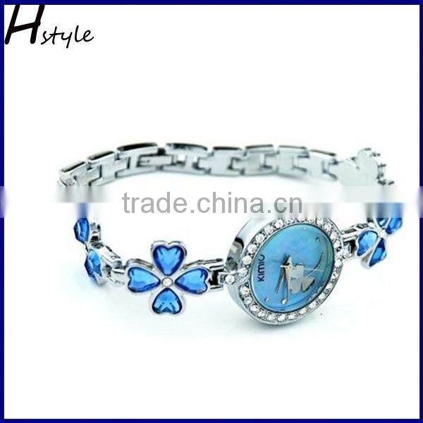 Fashion vogue Clover crystal geneva ladies watch ladies fancy wrist watches Green WP024
