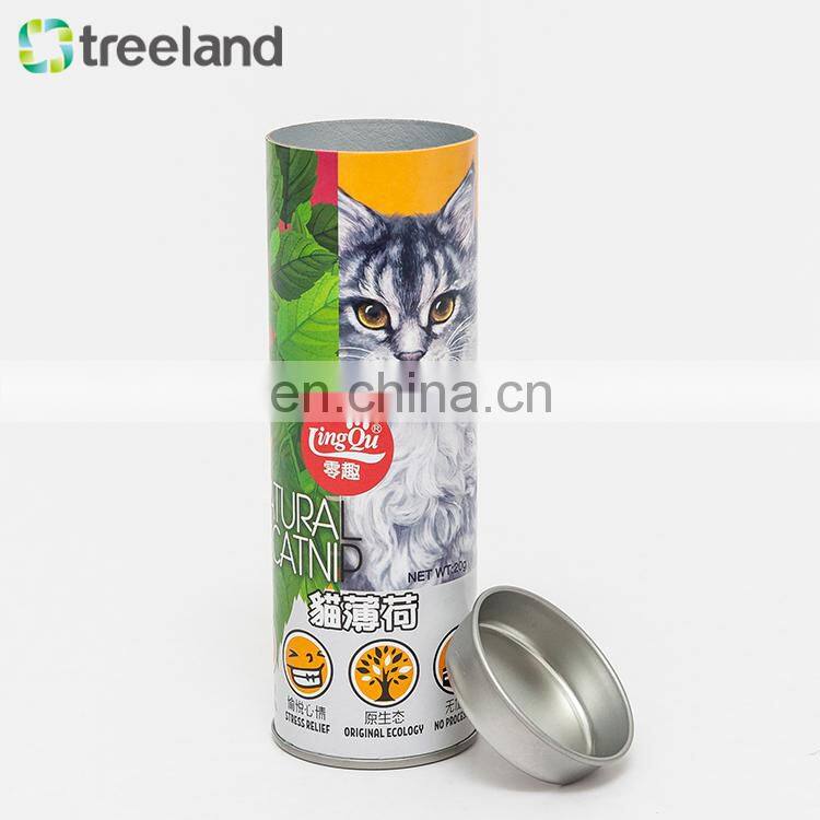 Airtight Round Shape Kraft Paper Box Pet Food Container